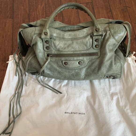 Balenciaga City Bag Dark Green Olive – Classic Motorcycle Handbag Iconic It Bag - Picture 6 of 16